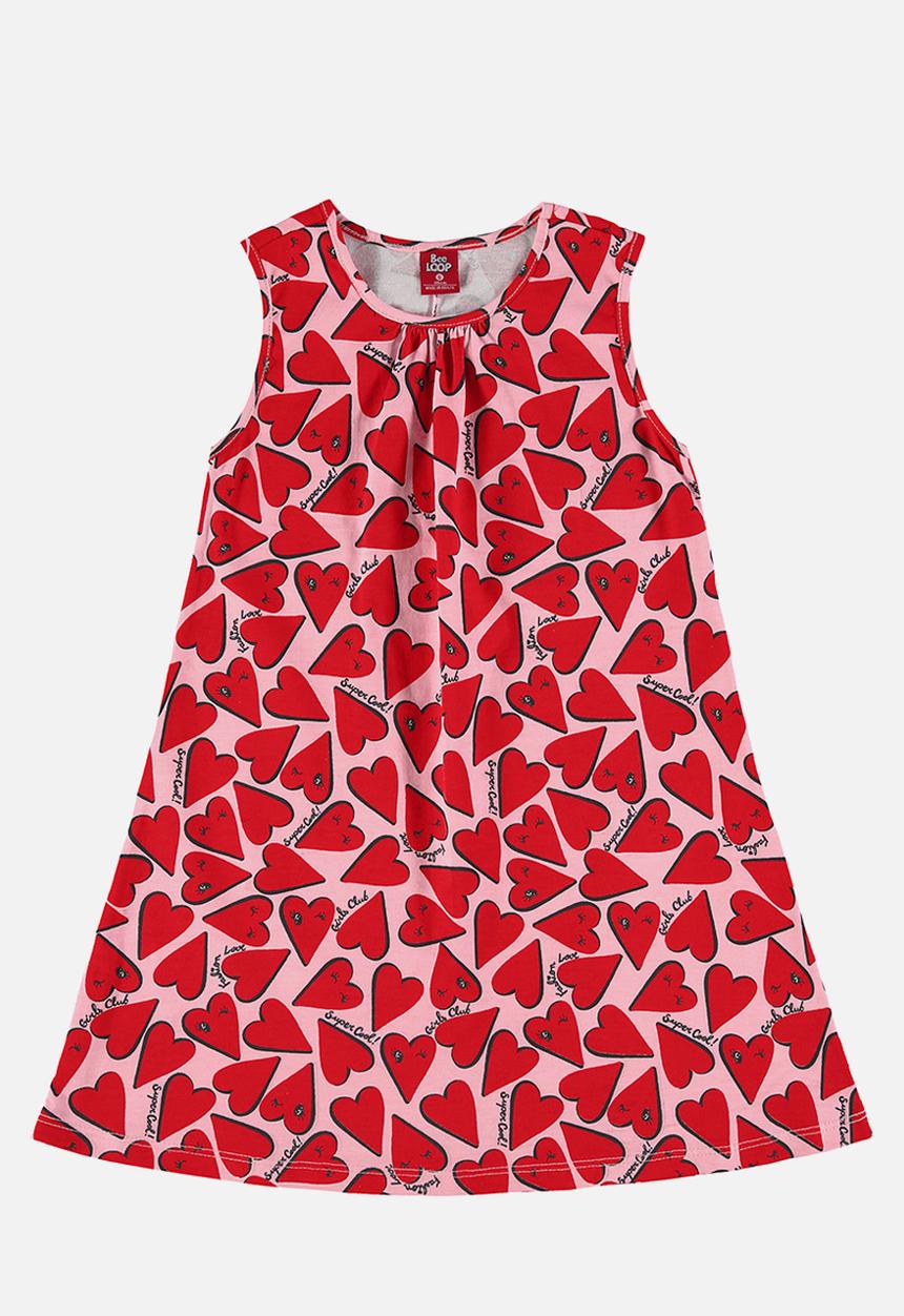 Bee Loop - Single jersey dress - light red & pink
