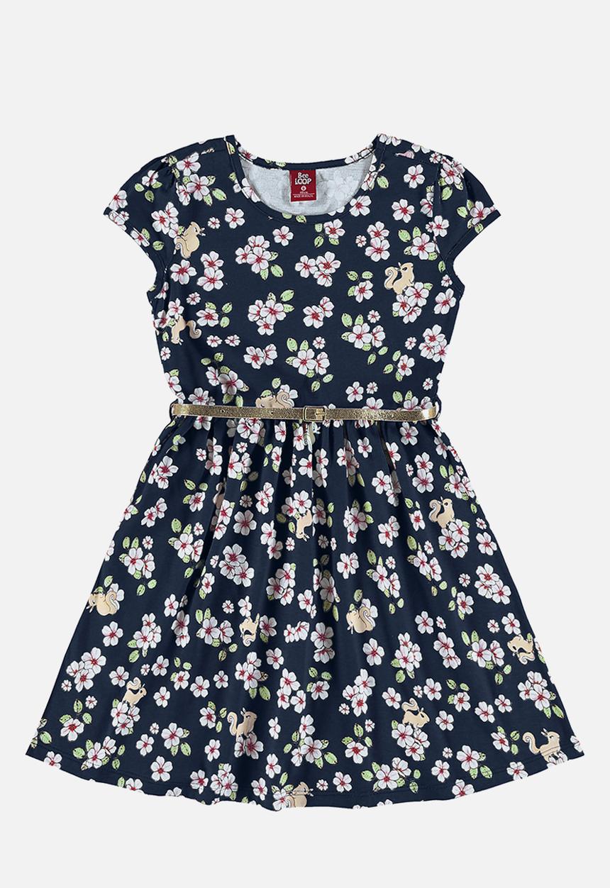 Bee Loop - Single jersey dress - dark blue & pink