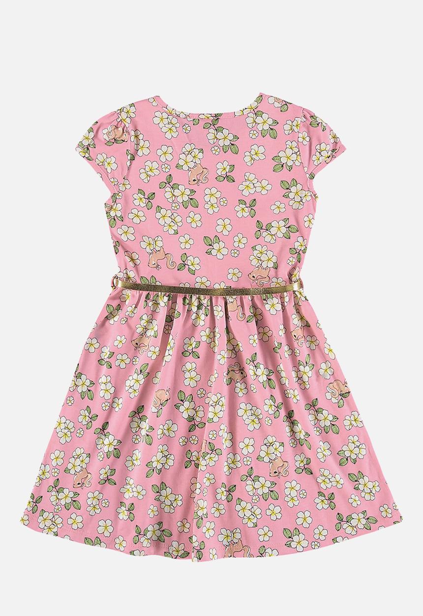 Bee Loop - Single jersey dress - pink & white