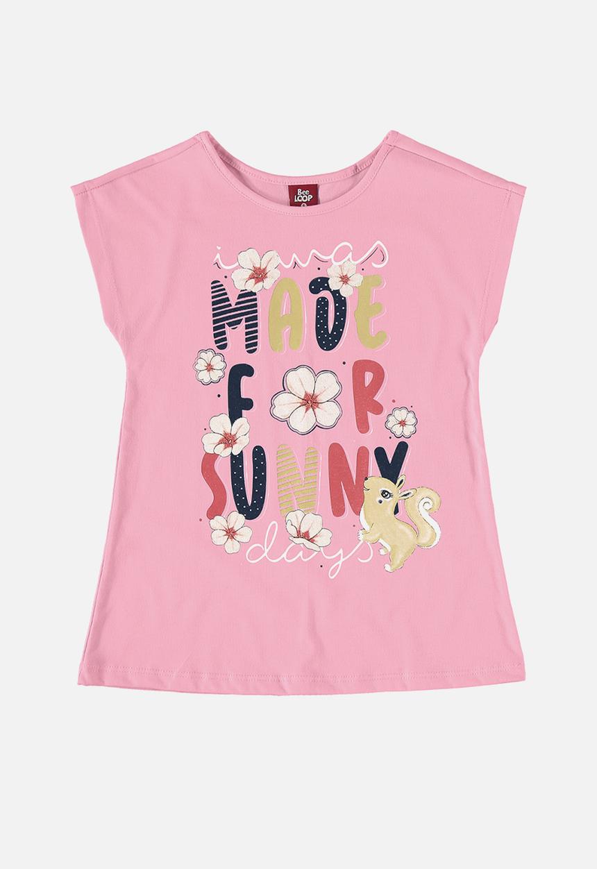 Bee Loop - Blouse and bermuda set - pink & navy