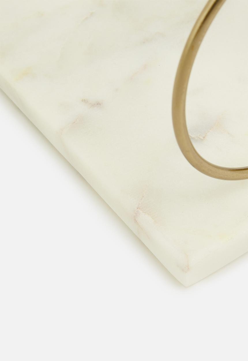 Sixth Floor - Statement Marble wine rack - gold & white