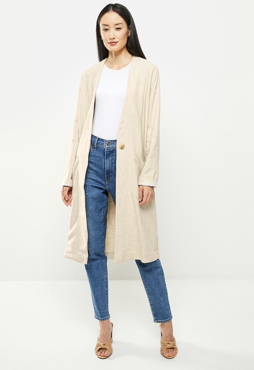 Koton - Long sleeve button detailed trench coat - beige