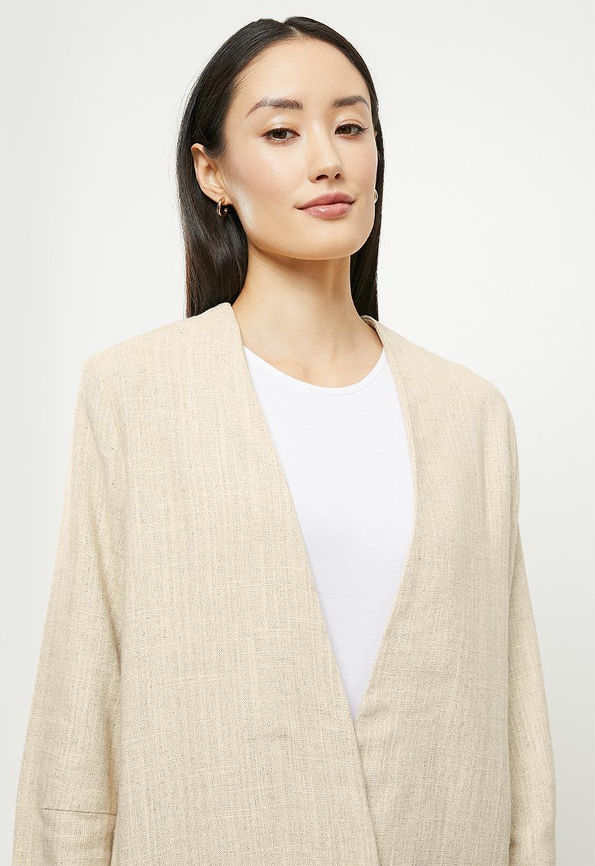 Koton - Long sleeve button detailed trench coat - beige