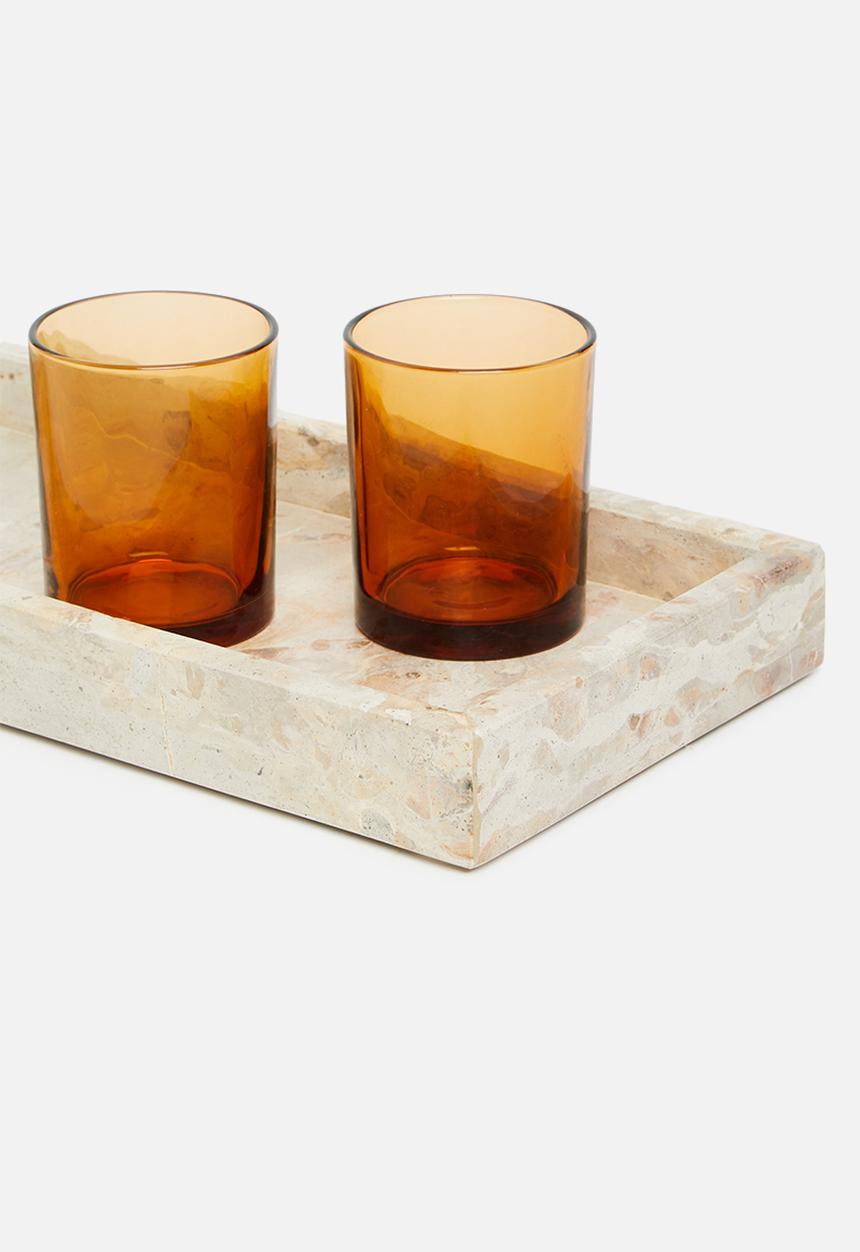 Sixth Floor - Marble drinks tray - chocolate