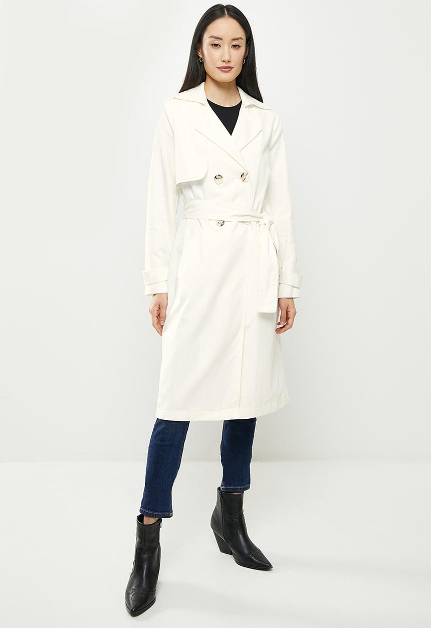Koton - Button detailed trench coat - ecru