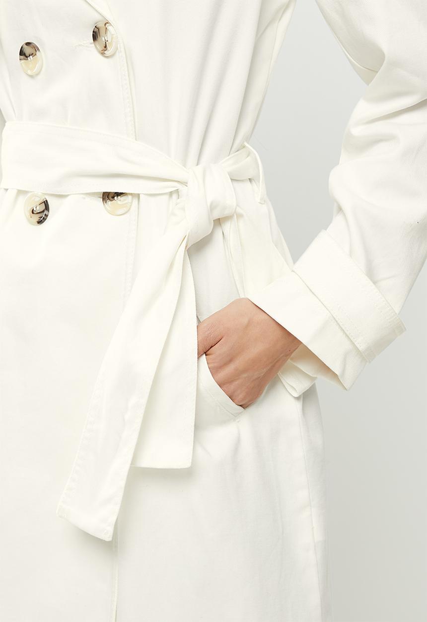 Koton - Button detailed trench coat - ecru
