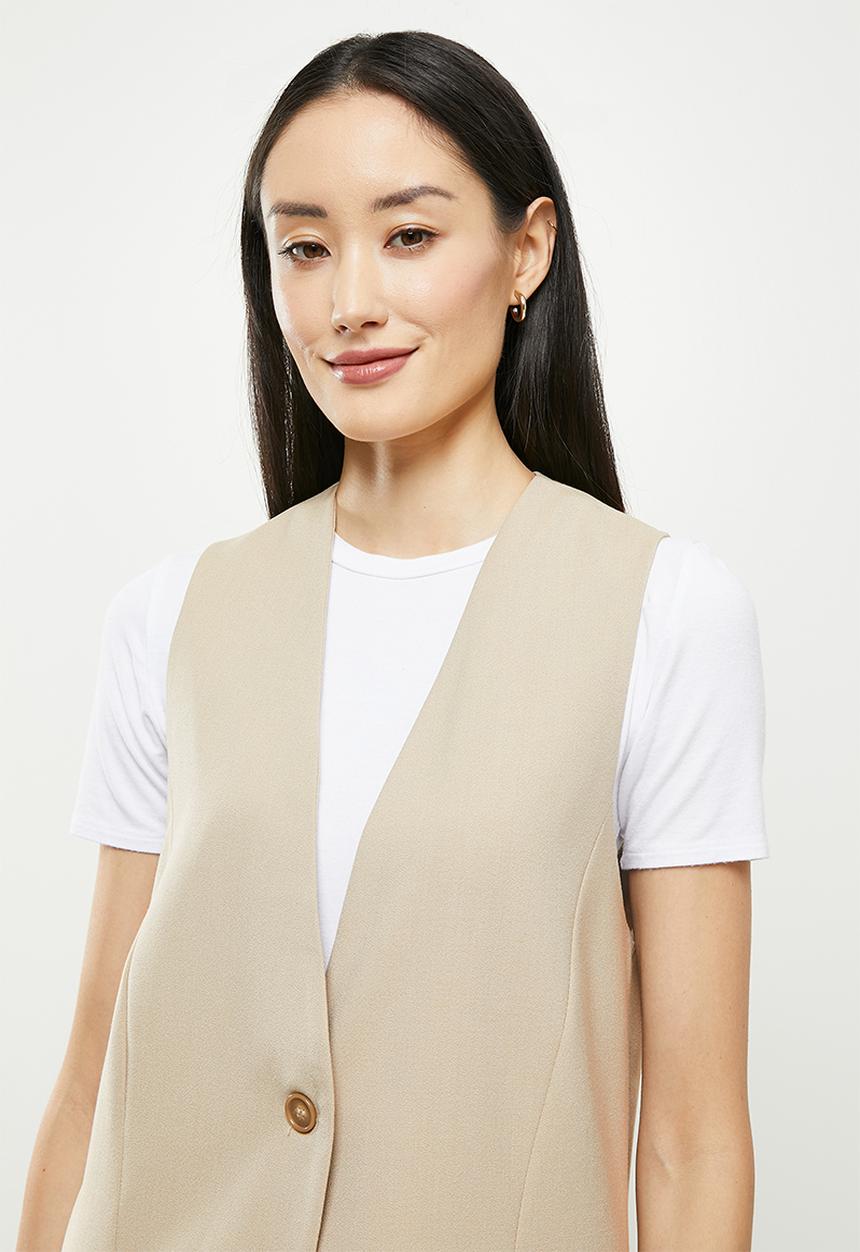 Koton - Pocket detailed vest - stone