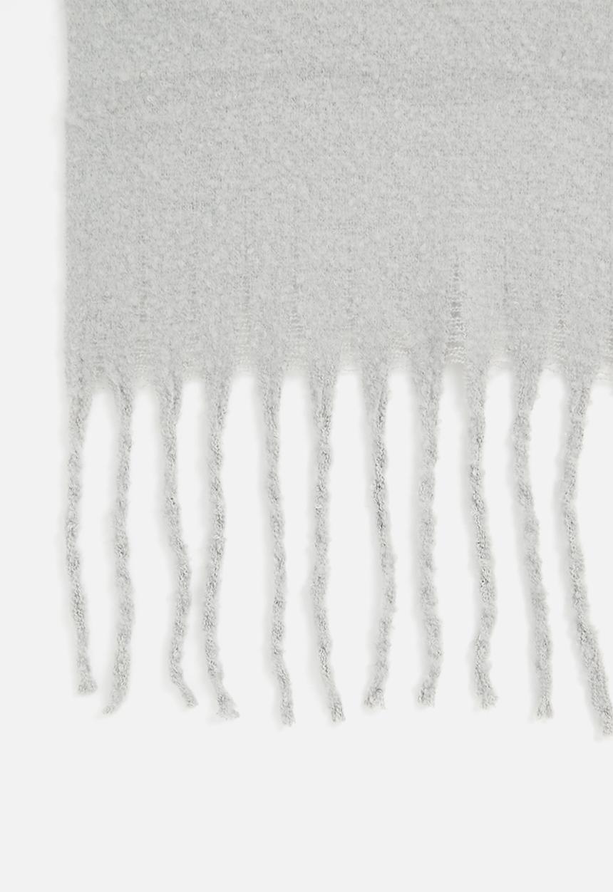 edit - Tassel blanket  scarf- light grey