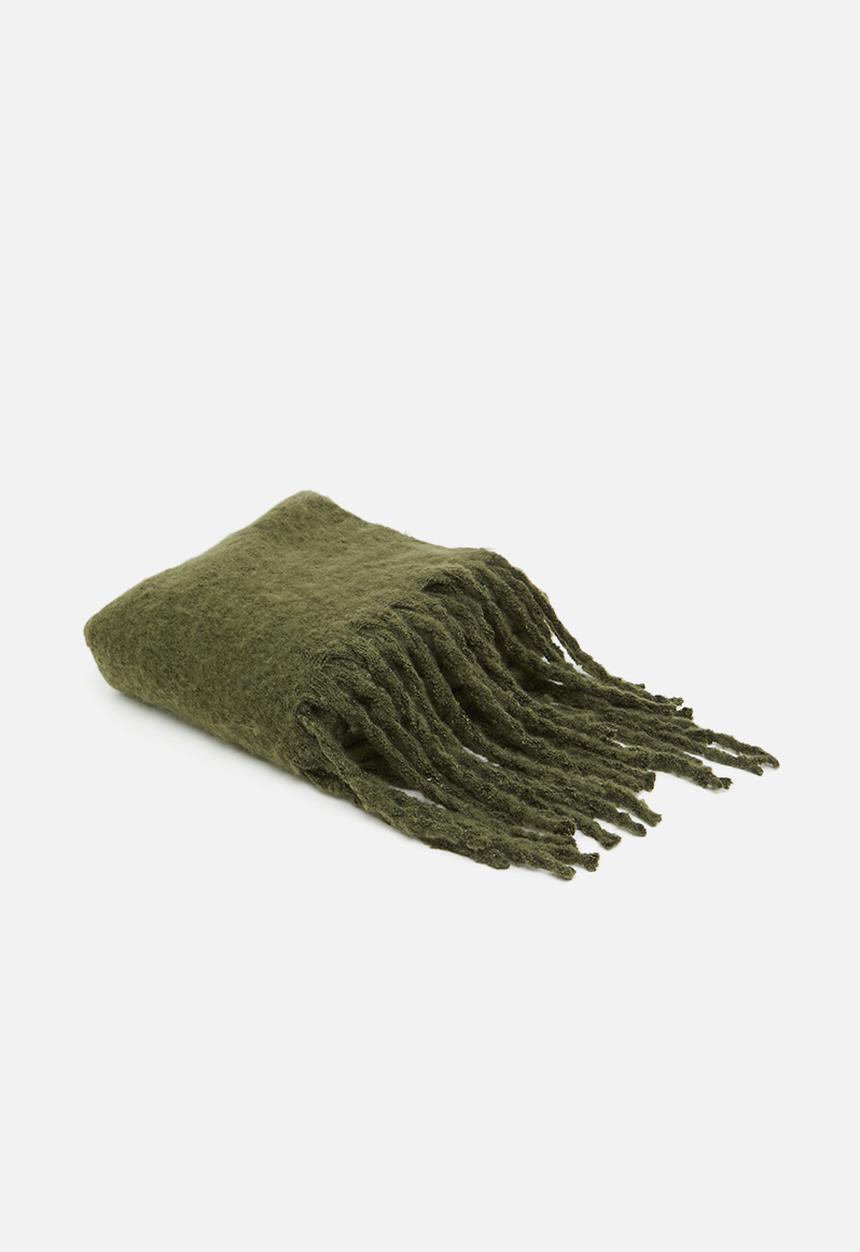edit - Tassel blanket  scarf - olive