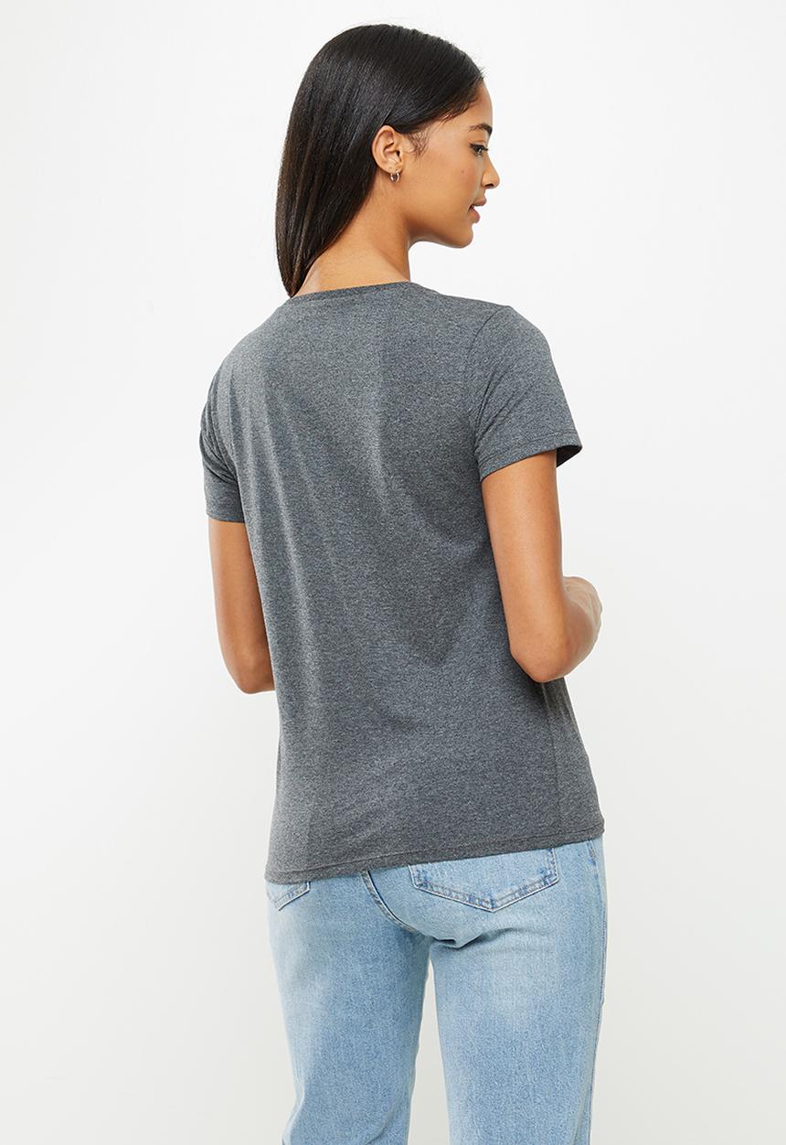 Koton - Crew neck printed T-shirt - anthracite