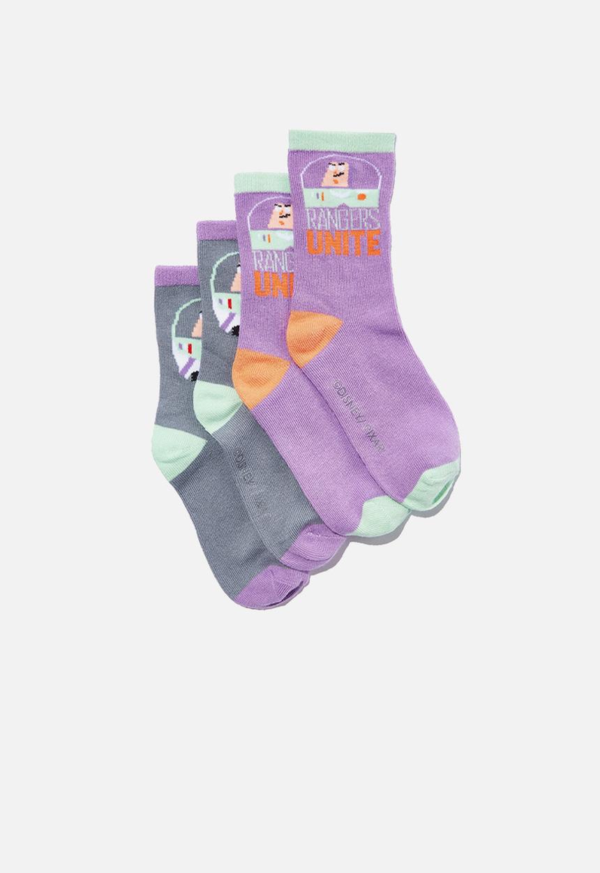 Cotton On - 2-Pack lcn crew sock - lcn dis buzz lightyear