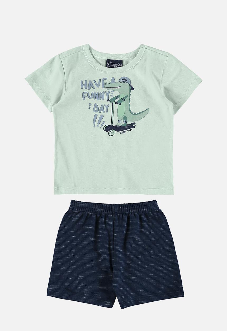Quimby - Jersey tee and sweat bermuda - light green