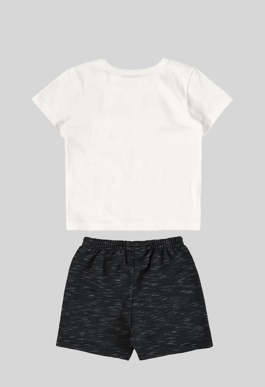Quimby - Jersey tee and sweat bermuda - white
