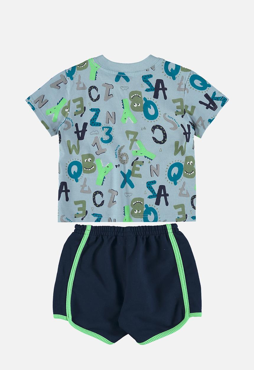 Quimby - Jersey tee and sweat bermuda - blue