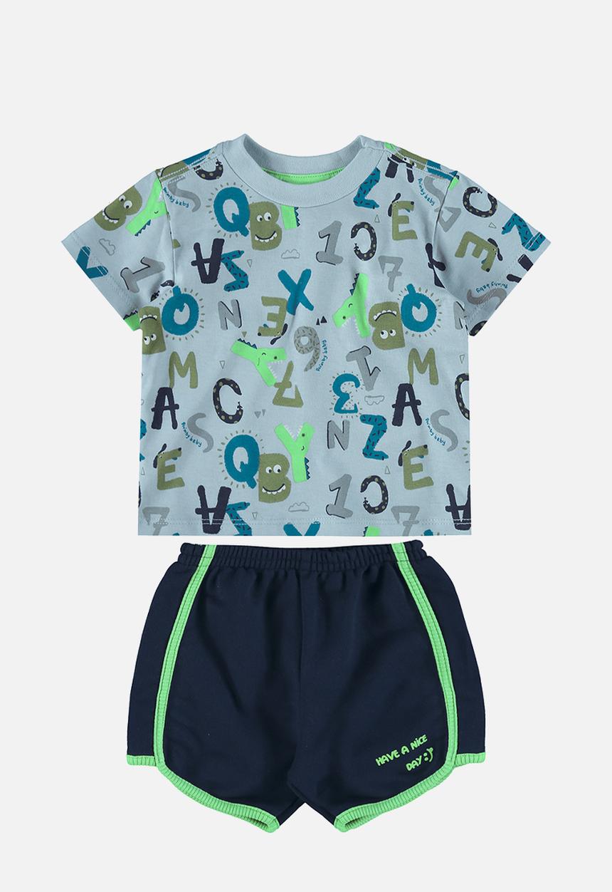 Quimby - Jersey tee and sweat bermuda - blue