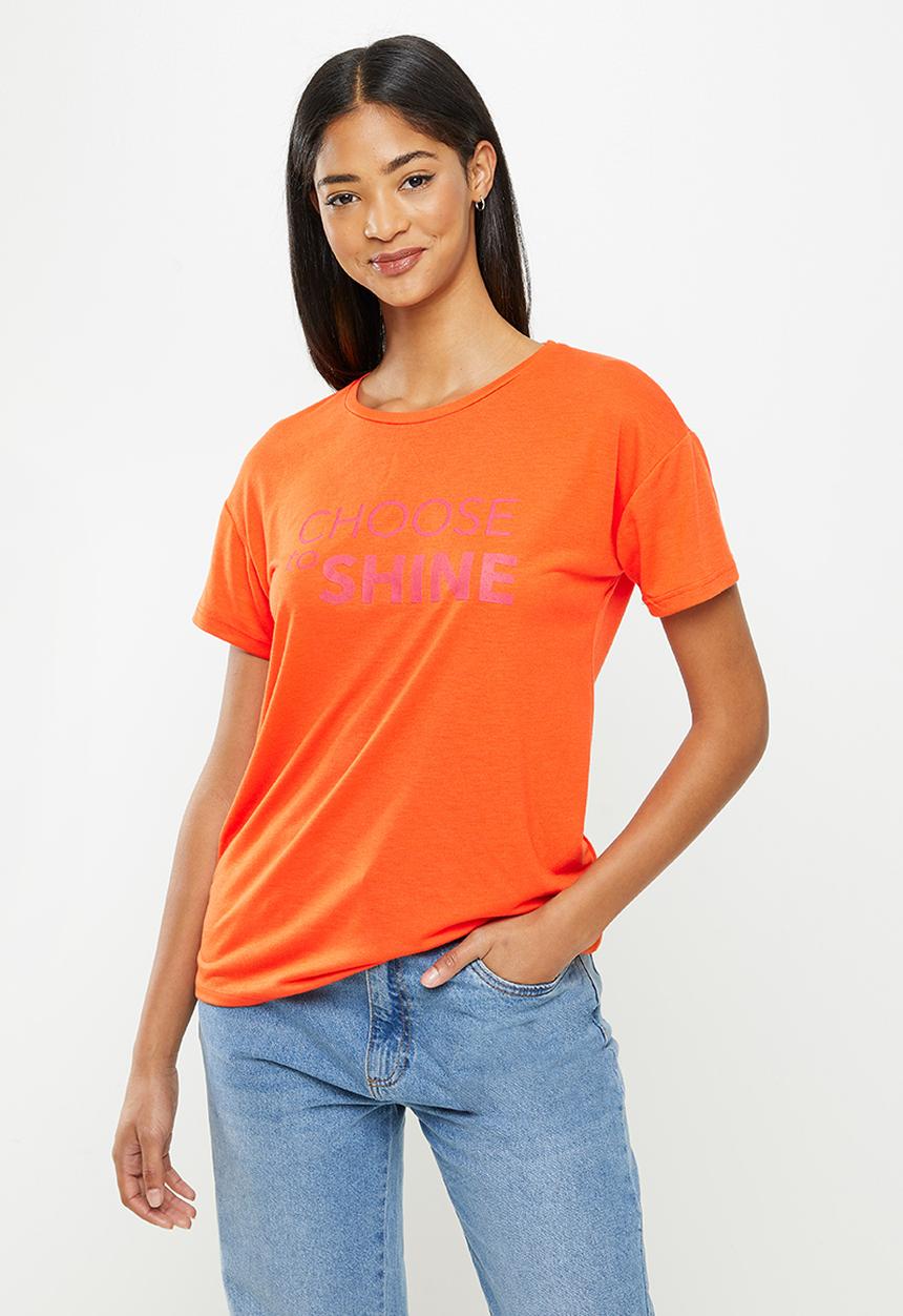 Koton - Printed T-shirt - coral