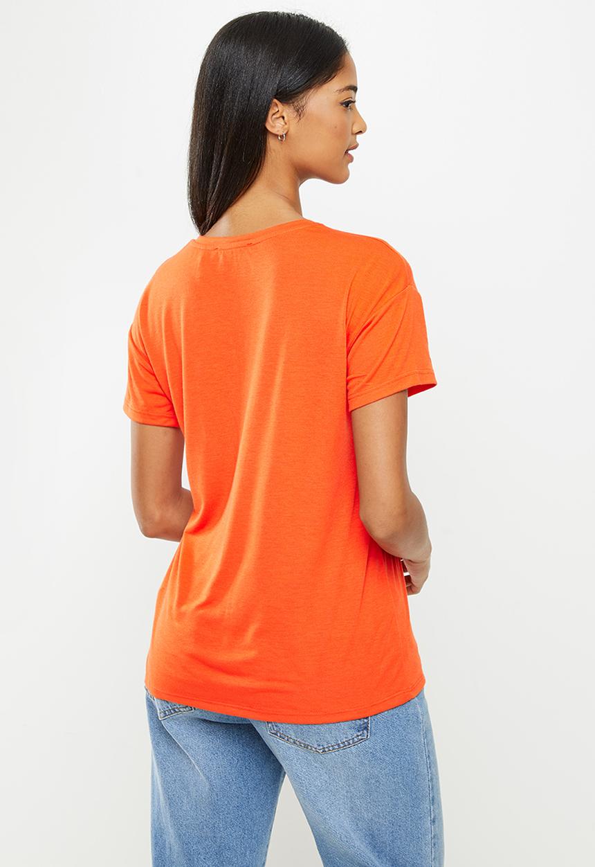 Koton - Printed T-shirt - coral