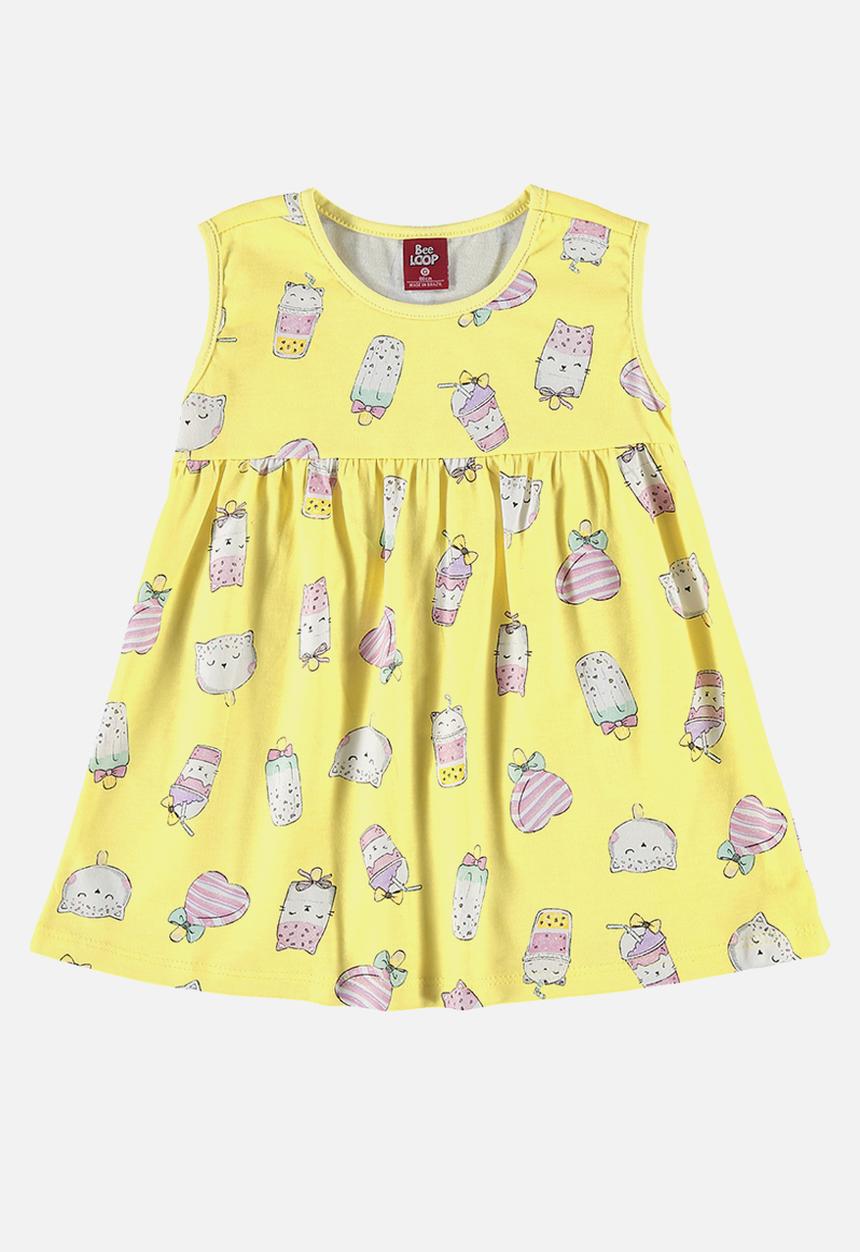 Bee Loop - Single jersey dress - yellow