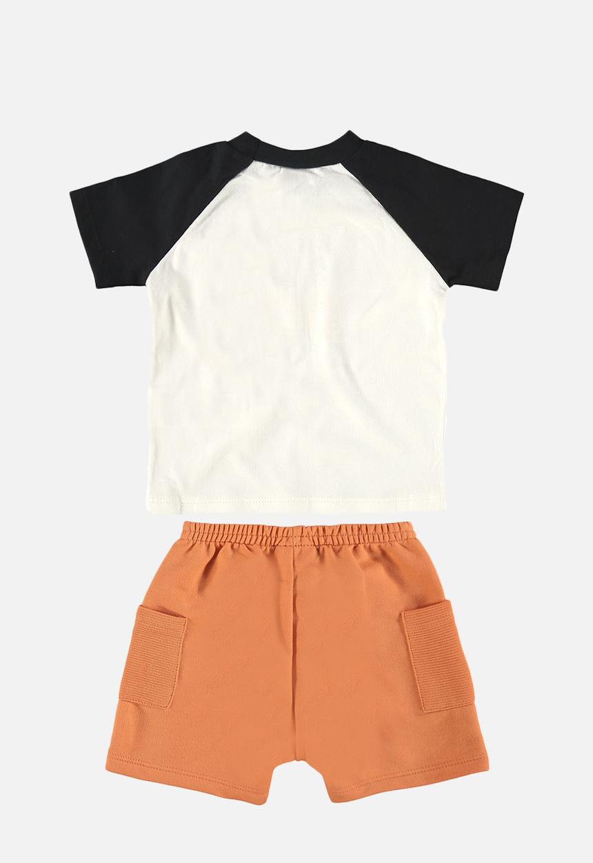 Quimby - Jersey tee and sweat shorts - off white