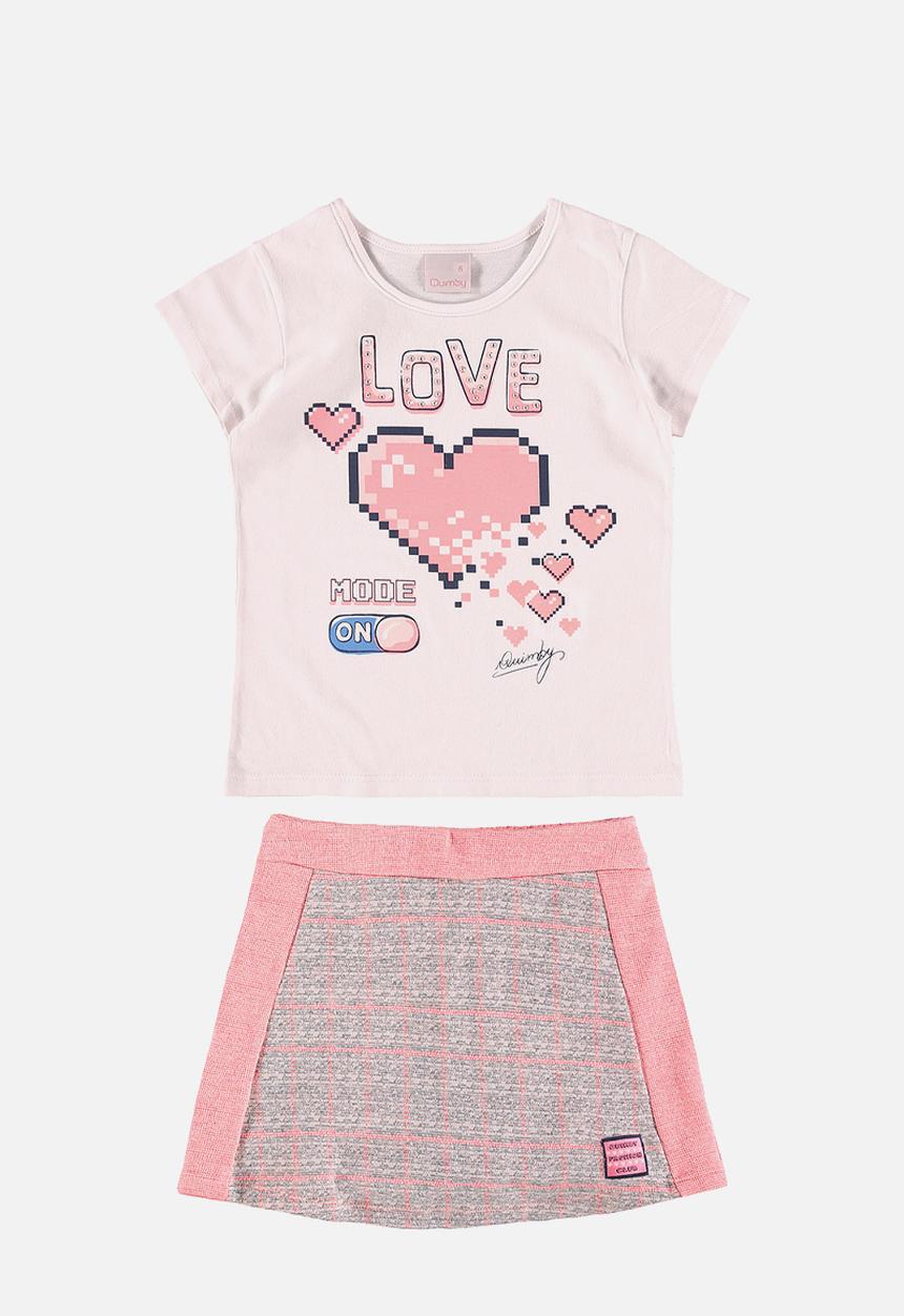 Quimby - Jersey blouse shorts-skirt - light pink