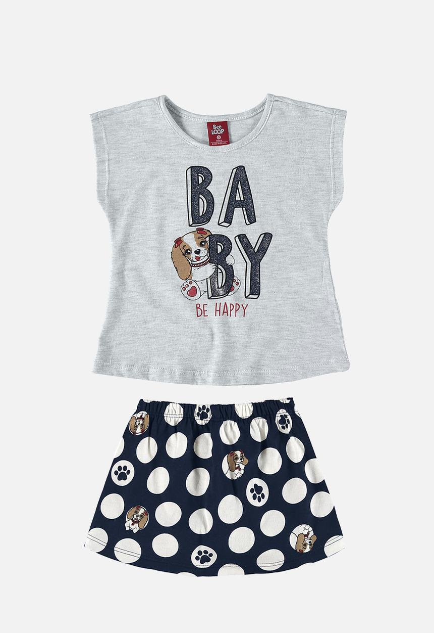 Bee Loop - Blouse and shorts-skirt set - grey & navy