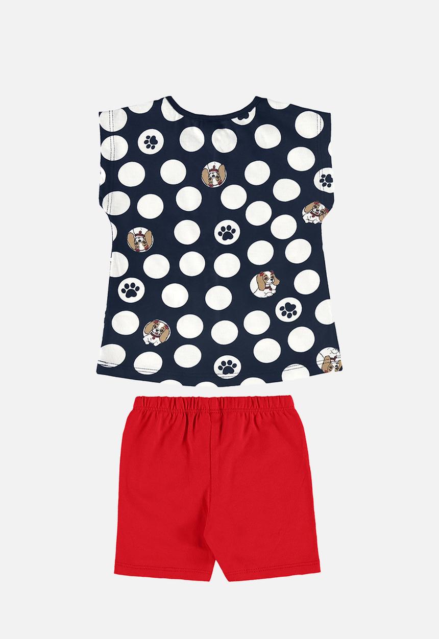 Bee Loop - Blouse and bermuda set - dark blue & red