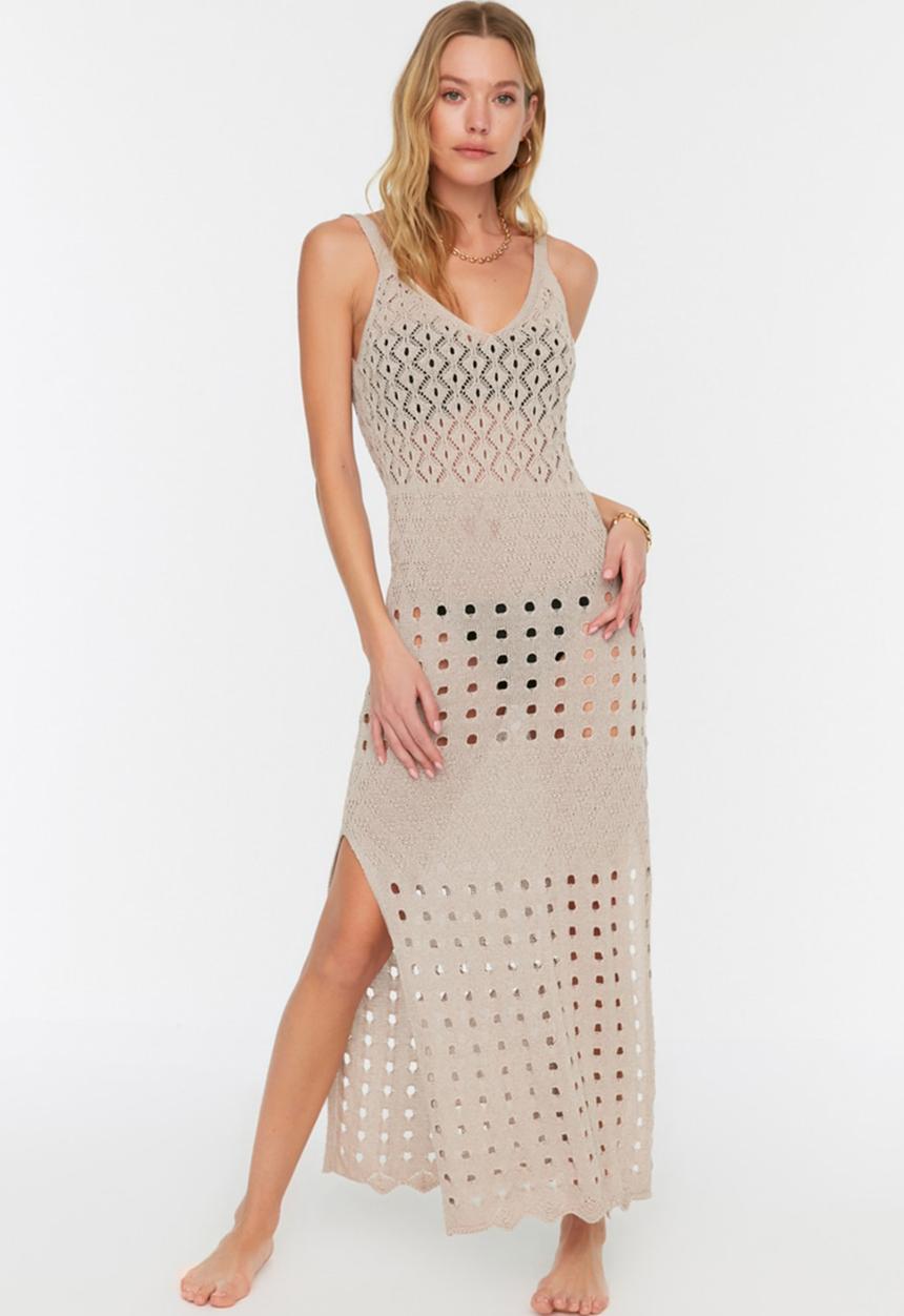Trendyol - Knit beach dress - beige