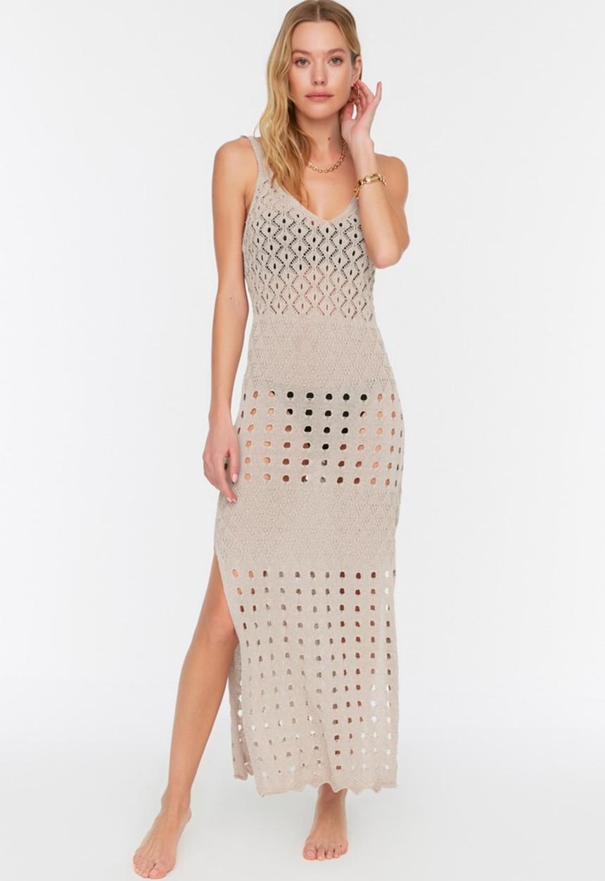 Trendyol - Knit beach dress - beige