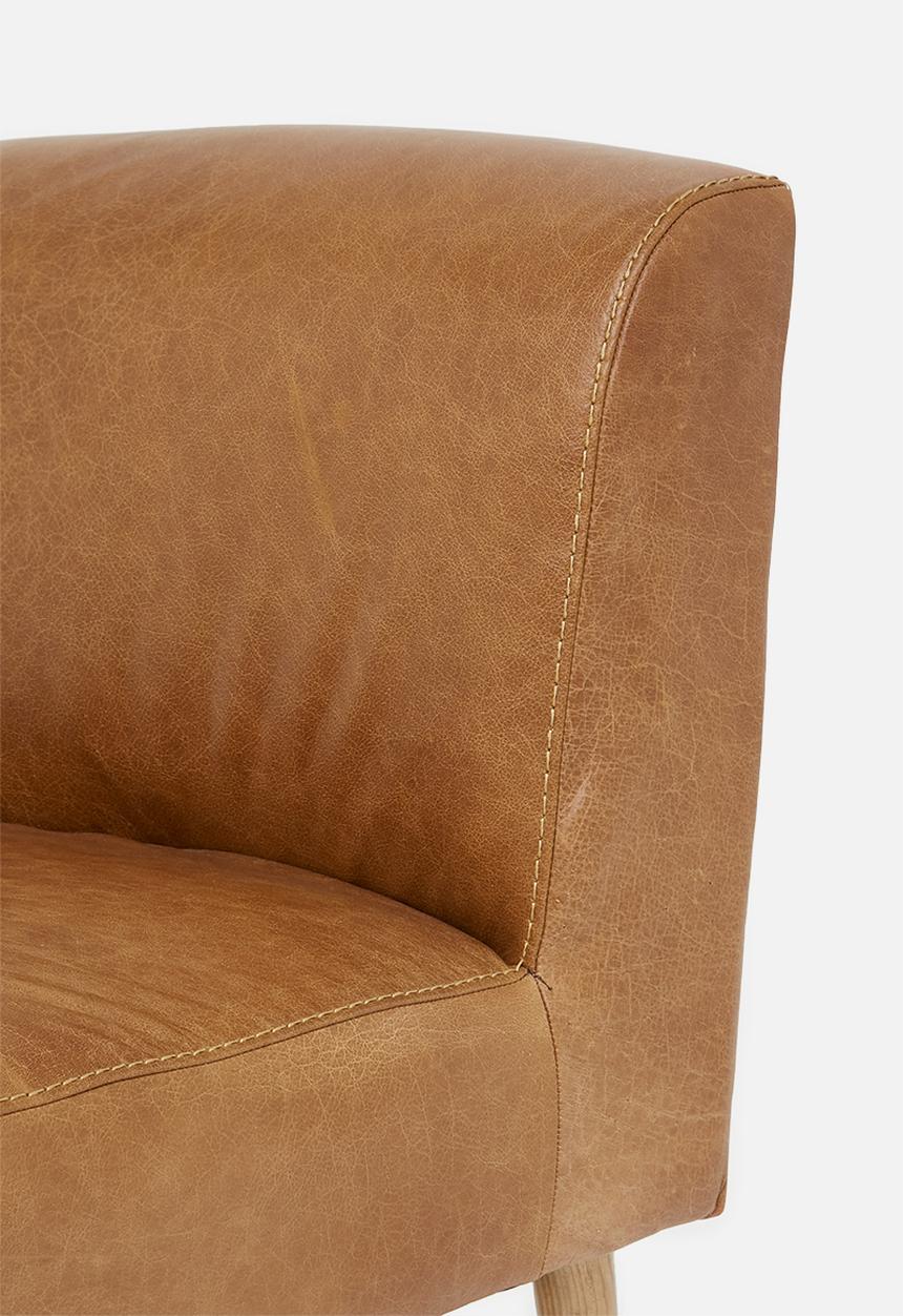 Sixth Floor - Genuine Leather Lounge Chair - Brown