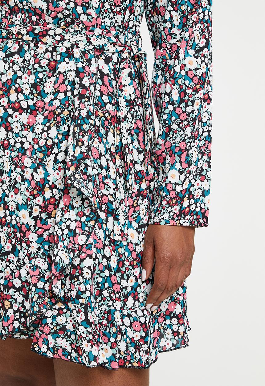 Missguided - Plus floral ruffle hem wrap tiered dress - multi