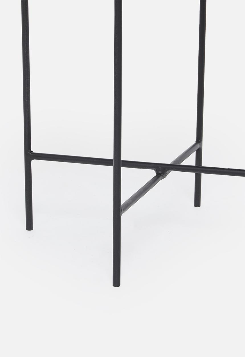 Native Decor - Matt black mirror side table