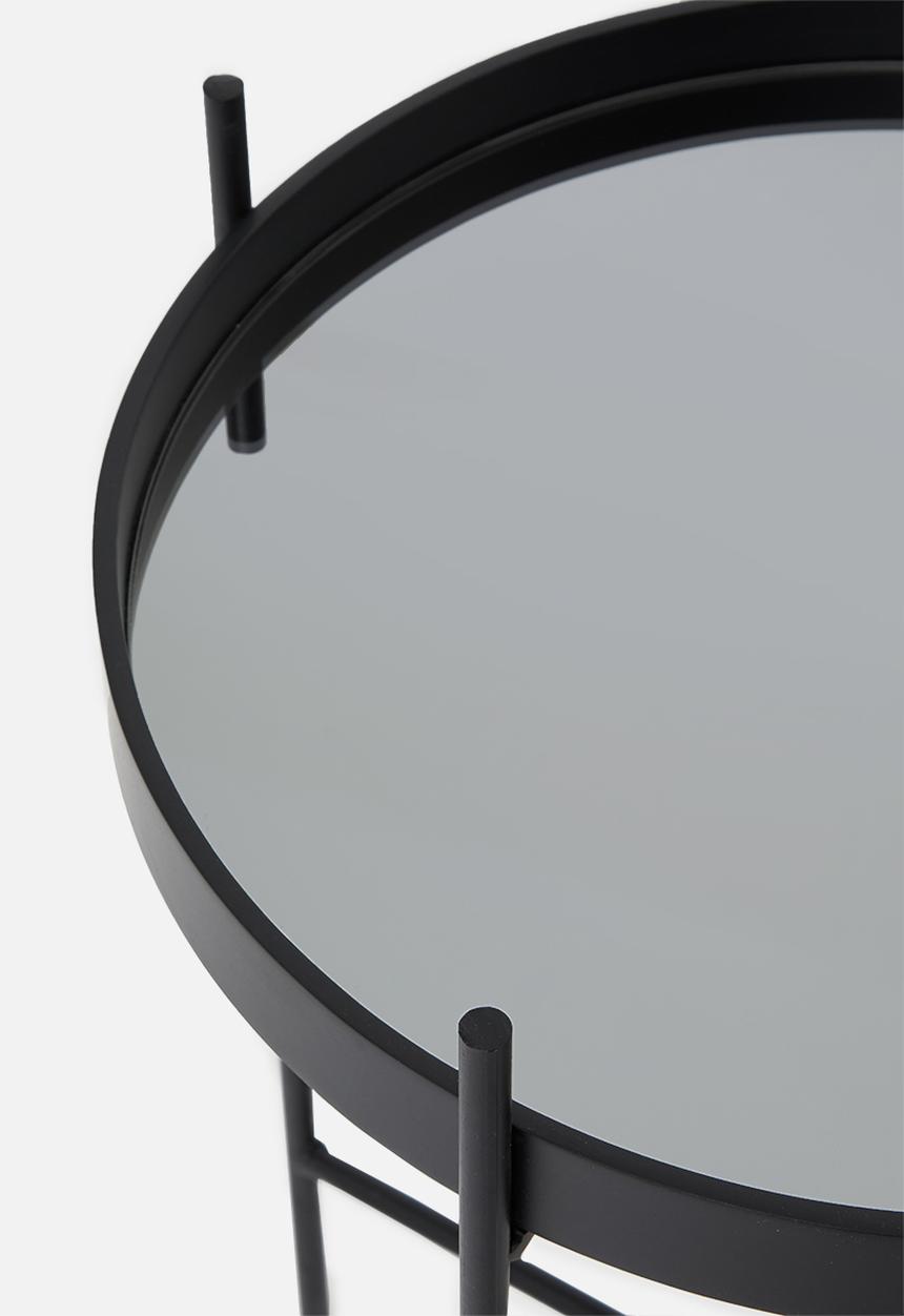 Native Decor - Matt black mirror side table