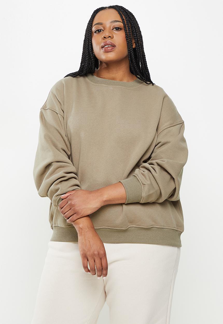 Cotton On - Curve classic crew sweatshirt- rich taupe