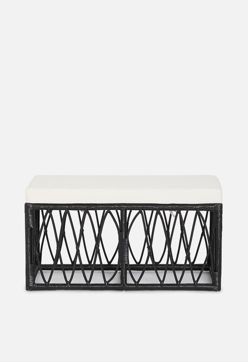 Sixth Floor - Rattan bench - black