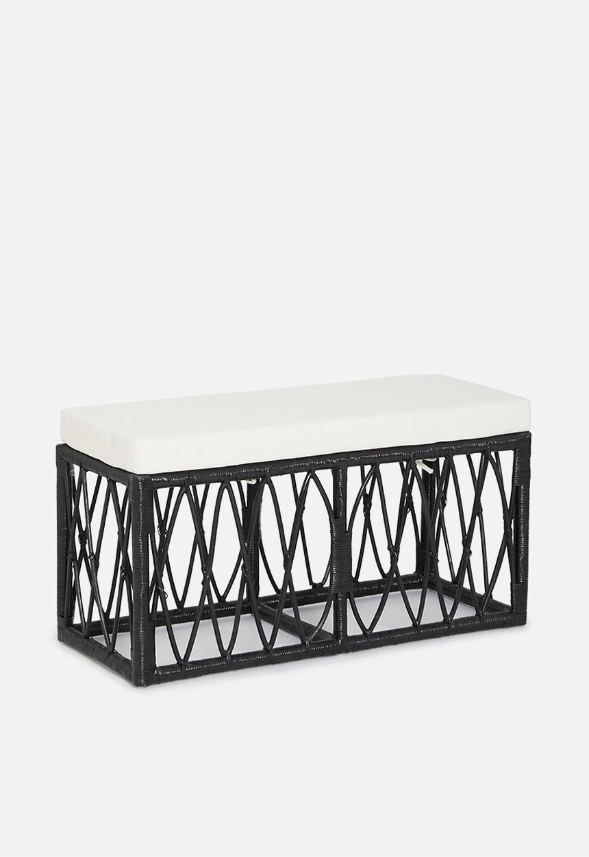 Sixth Floor - Rattan bench - black