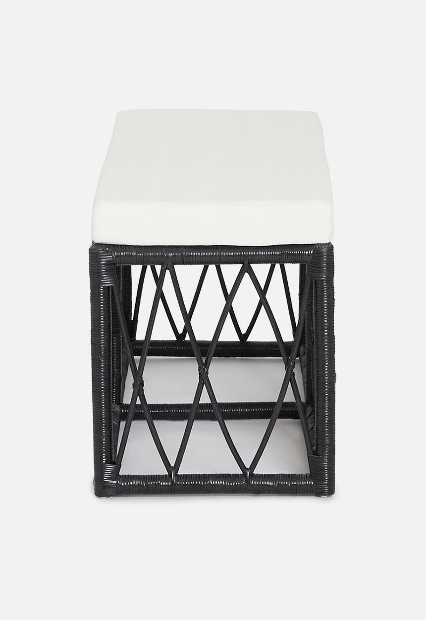 Sixth Floor - Rattan bench - black