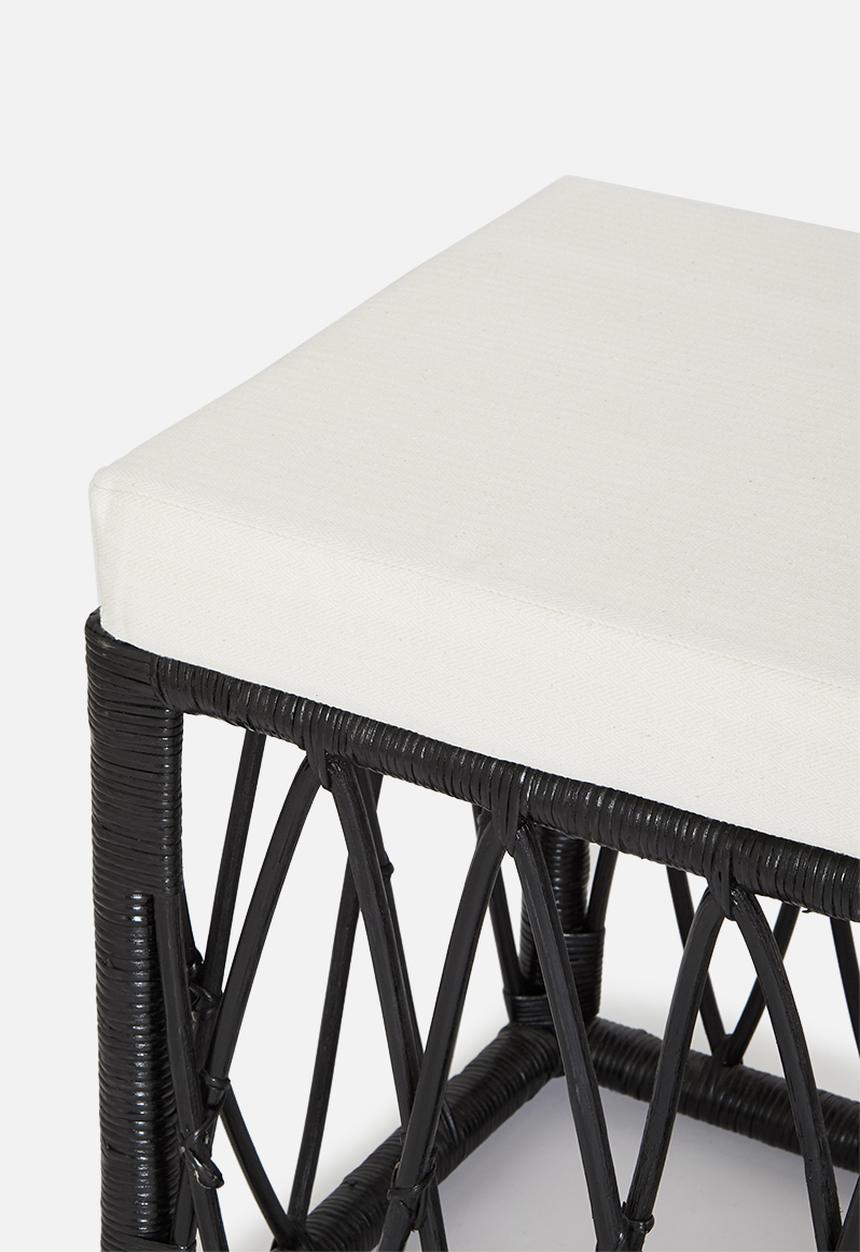Sixth Floor - Rattan bench - black