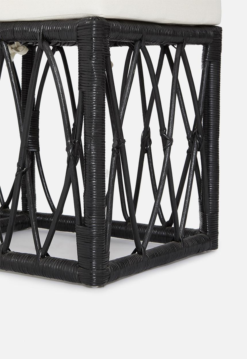 Sixth Floor - Rattan bench - black