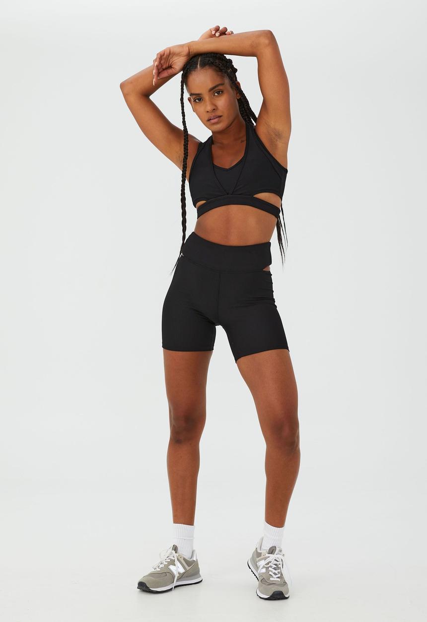 Cotton On - Rib cut out crop - black