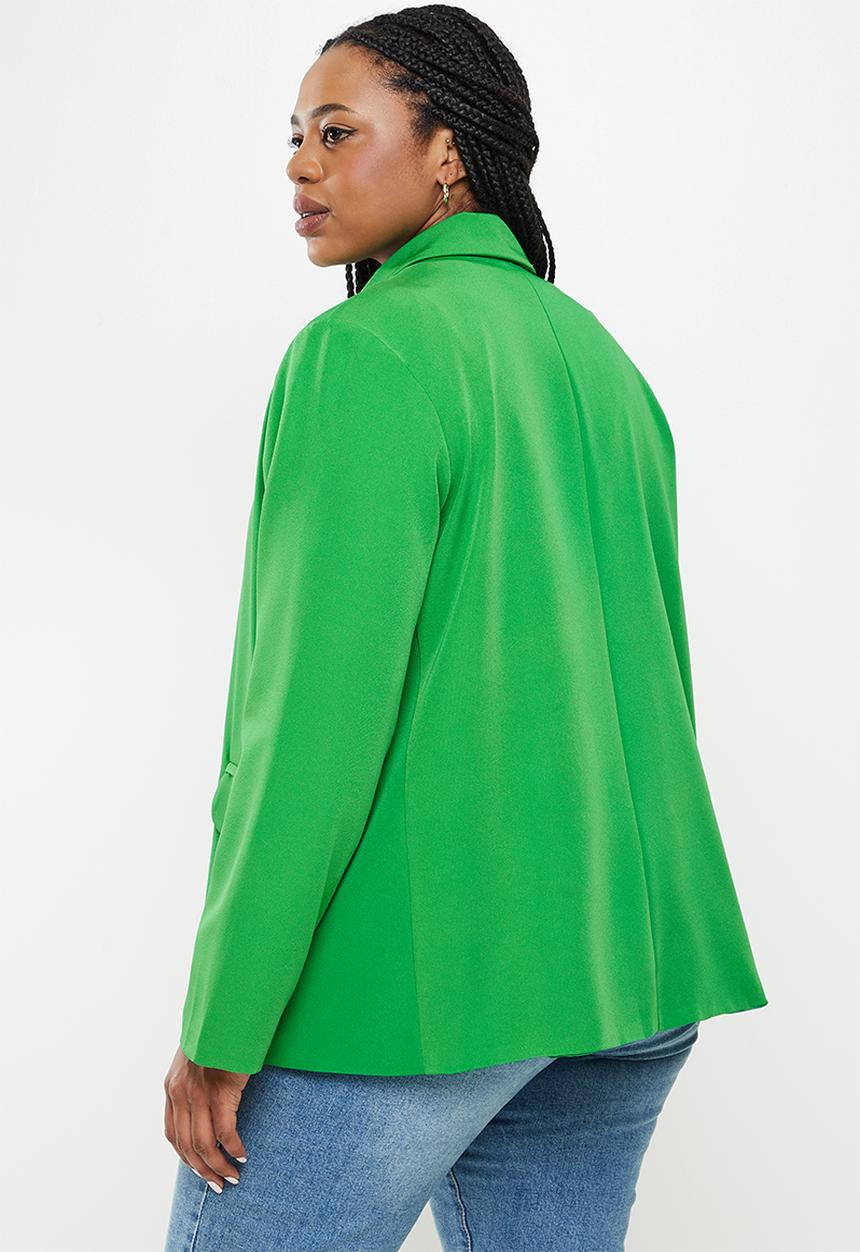 Me&B - Plus button long blazer - green