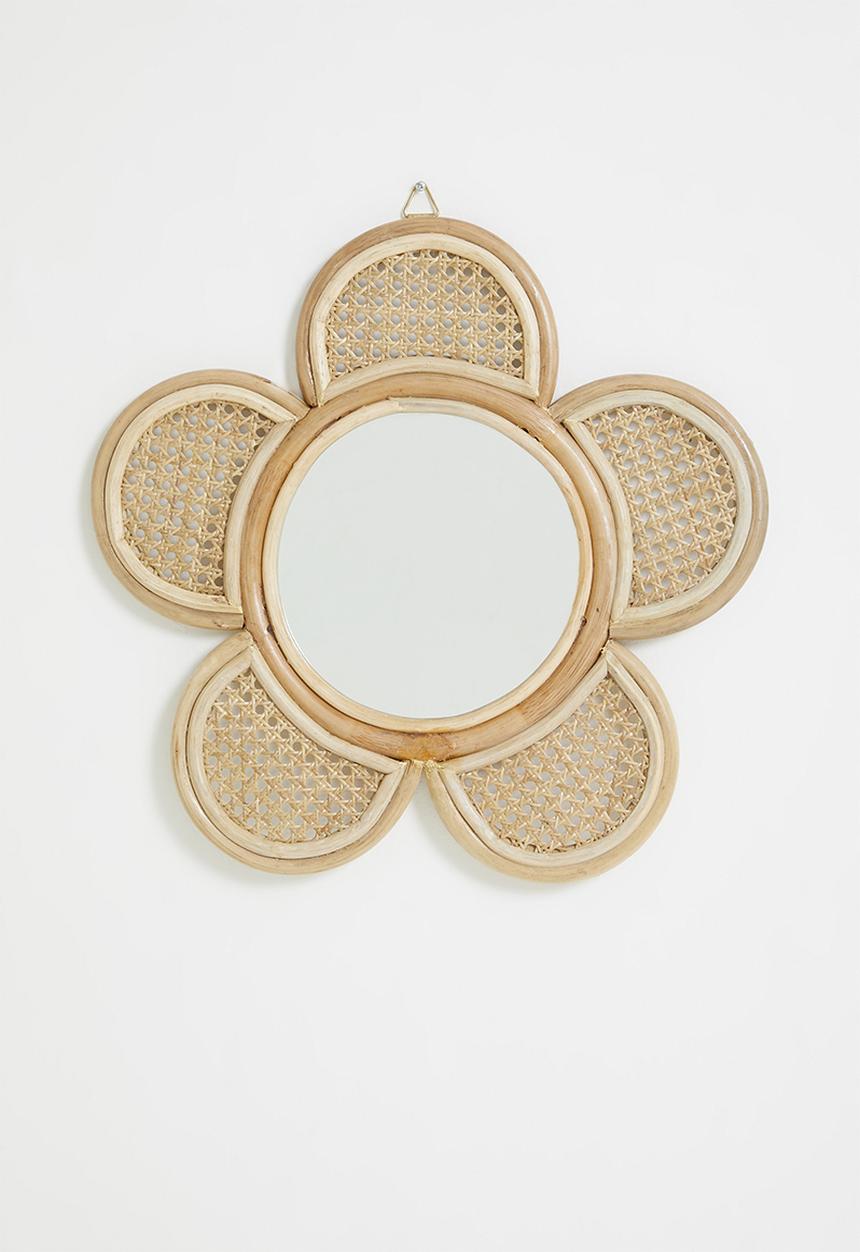 Sixth Floor - Rattan flower mirror - natural
