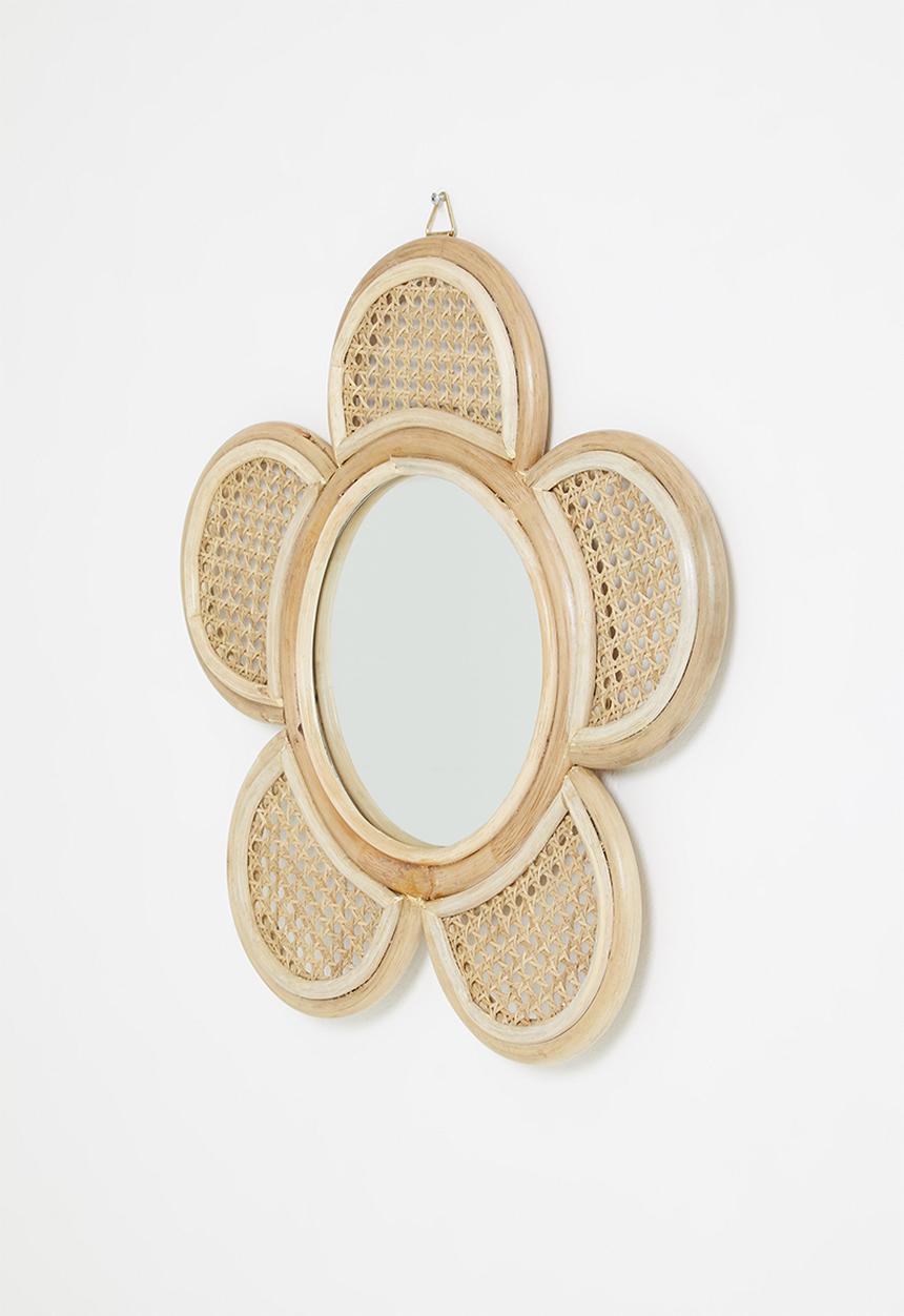 Sixth Floor - Rattan flower mirror - natural