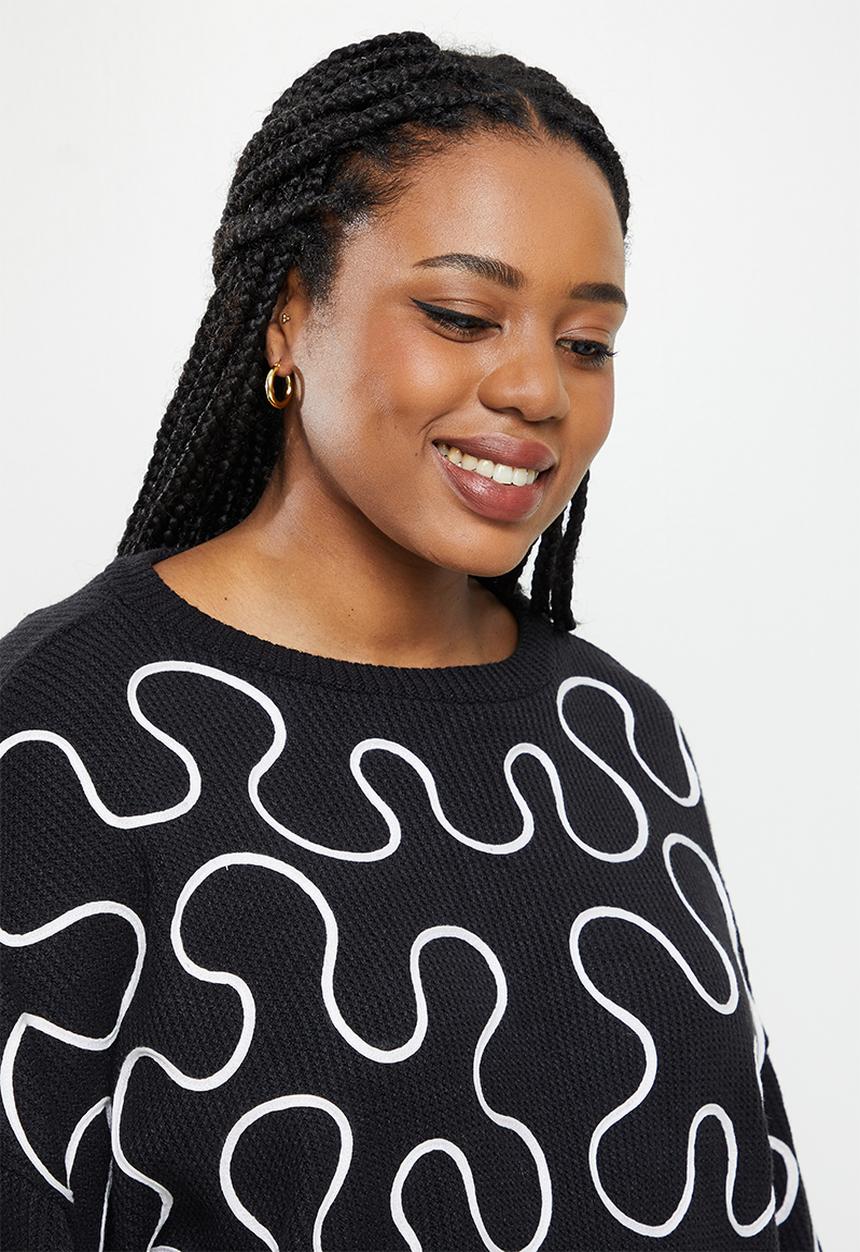 Me&B - Plus cornelli jumper - black