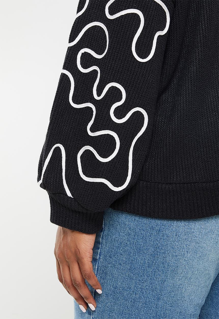 Me&B - Plus cornelli jumper - black