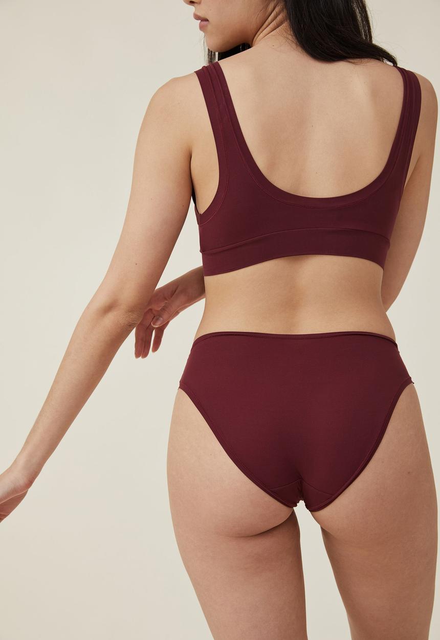 Cotton On - The flexi bikini brief - burgundy