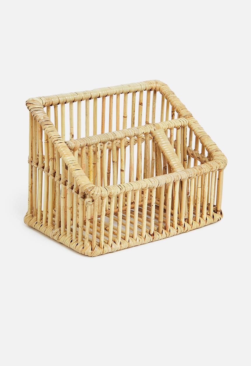 Sixth Floor - Rattan desk storage - natural 