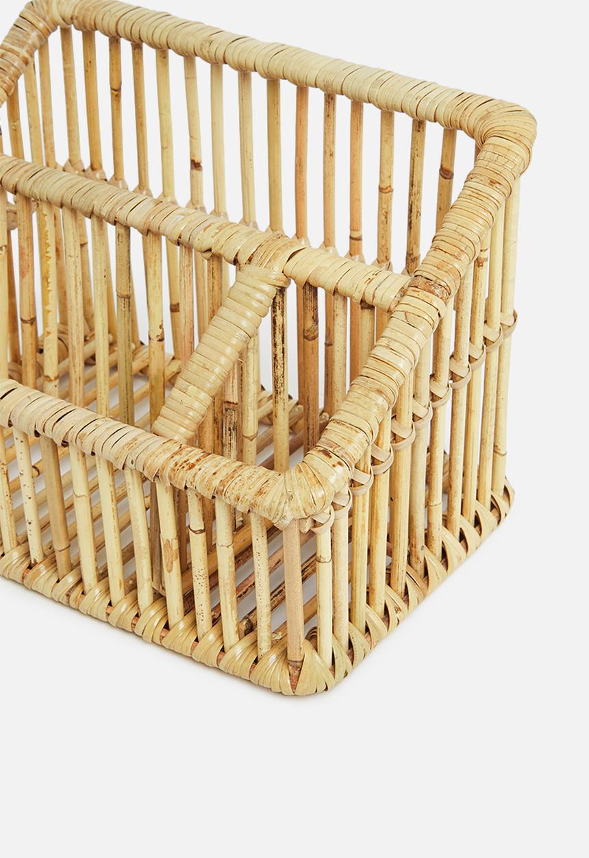 Sixth Floor - Rattan desk storage - natural 