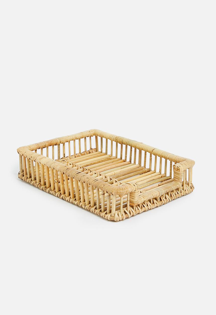 Sixth Floor - Nilo Rattan tray-Natural