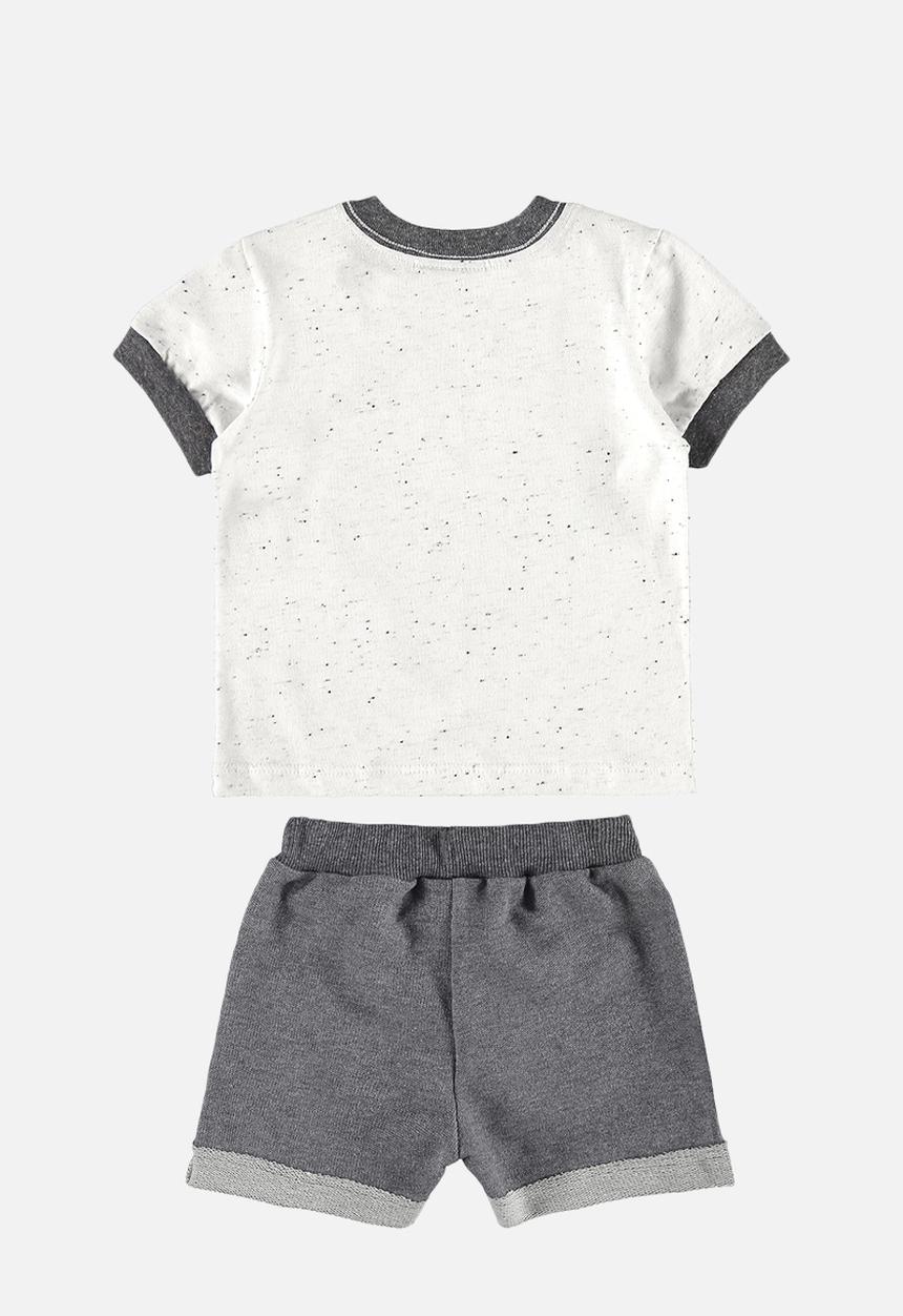 Quimby - T-shirt and sweat bermuda - white