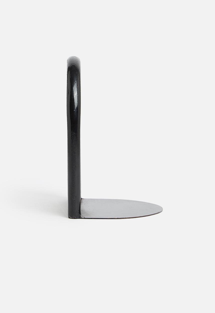 Sixth Floor - Rattan and metal bookend - black
